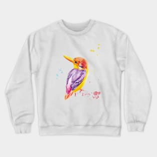 watercolor kingfisher bird drawing Crewneck Sweatshirt